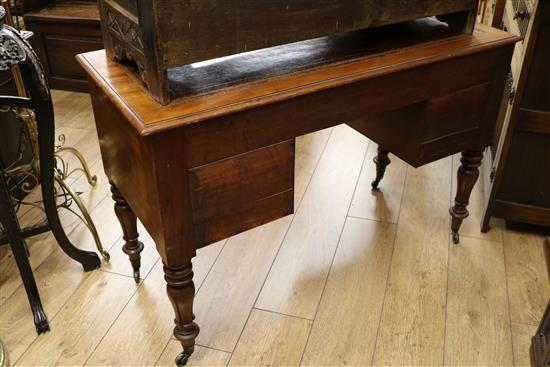 A Victorian mahogany kneehole desk W. 117cm